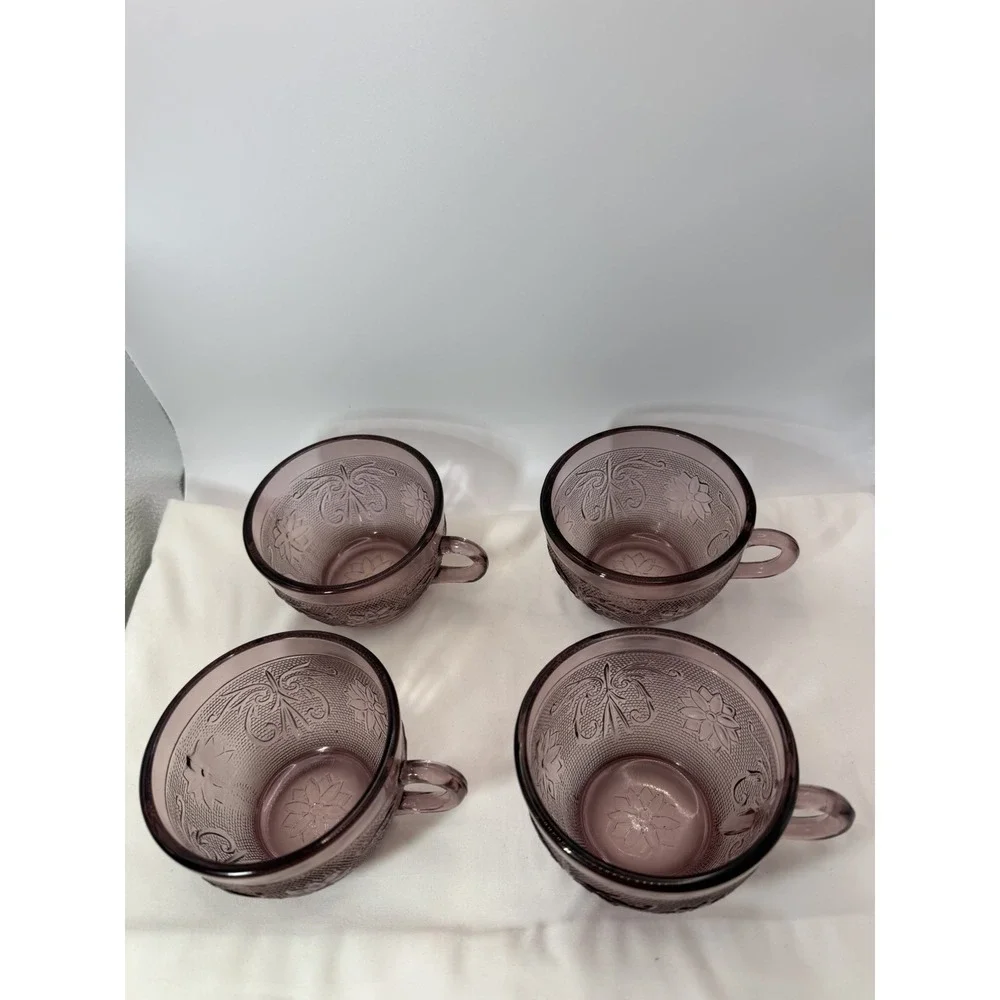 4 PCs- Tiara Sandwich Pattern Plum Amethyst Cups